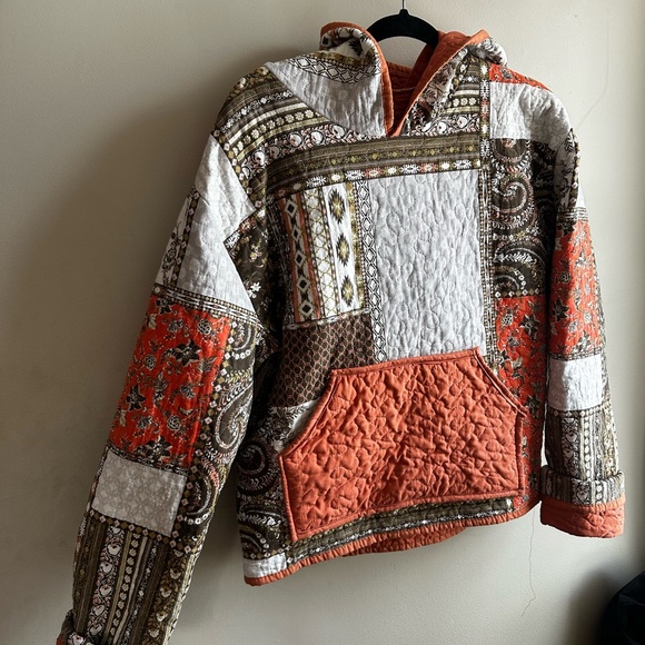 Handmade Tops - Handmade quilt hoodie